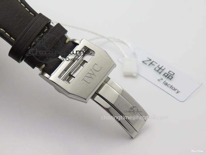 MIROTIME 0216 Pilot Chrono SS IW387808 CF3 ZF 1:1 Best Edition On Brown Leather Strap A Soft 7328